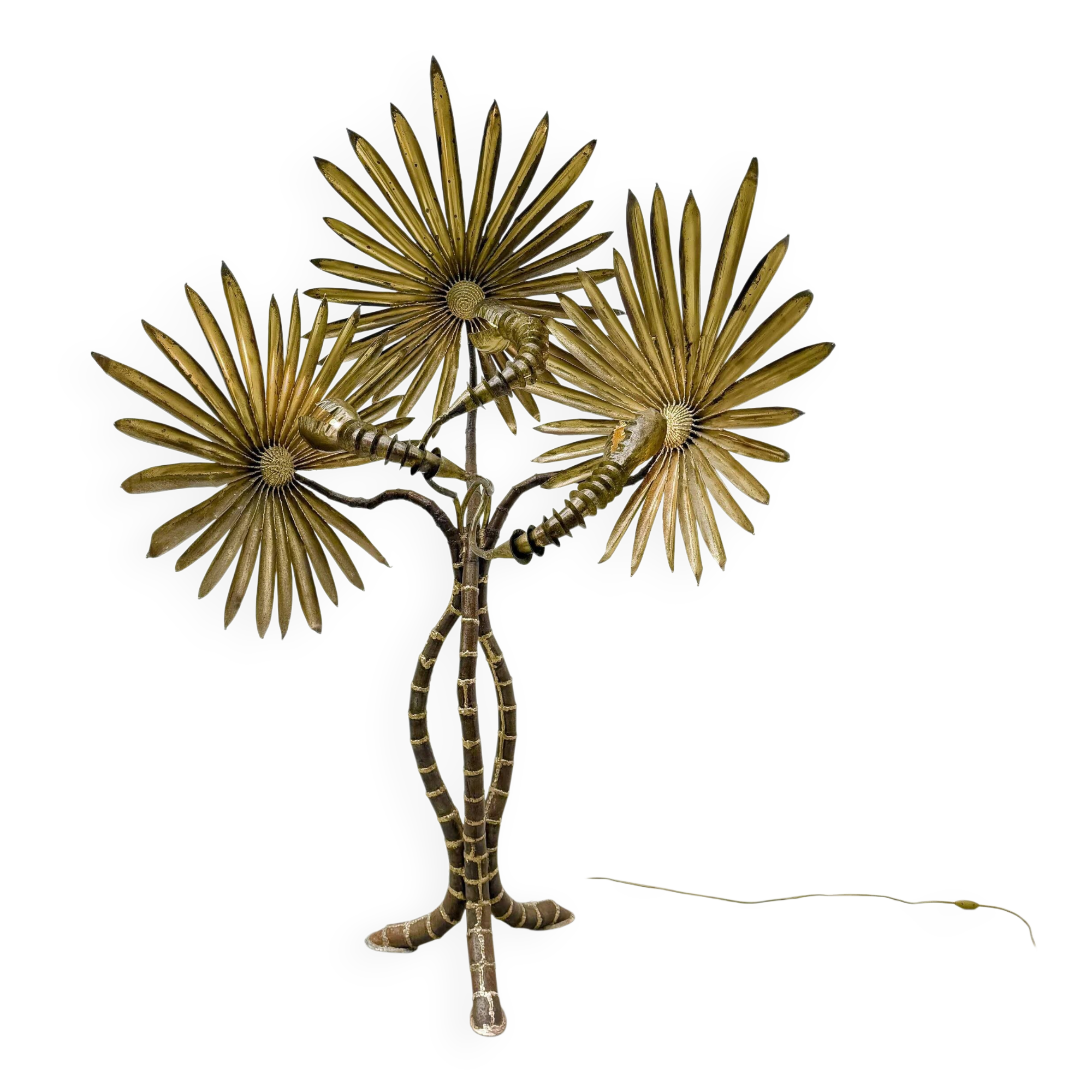 Palm tree floor lamp in brass, Italy 1970