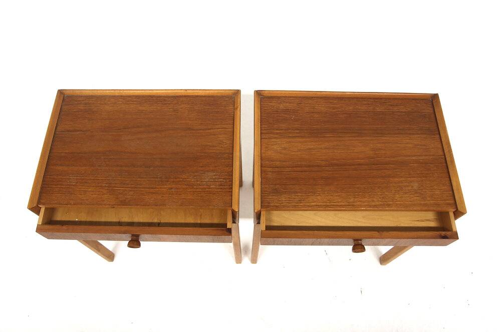 Set de 2 tables de chevets scandinave en teck, Suède, 1960