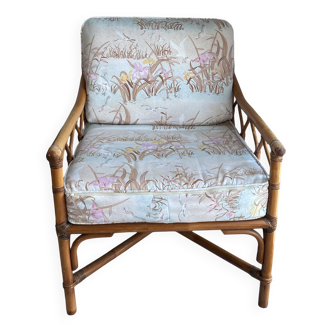 Fauteuil en rotin et bambou vintage