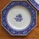 2 octagonal semi-deep plates, English ironstone "Chrysanthemum" Minton