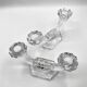 Set of 2 double-light crystal candlesticks • Val Saint-Lambert crystal factory • 1953 • Belgium