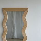 Zigzag rattan foot mirror H:182cm