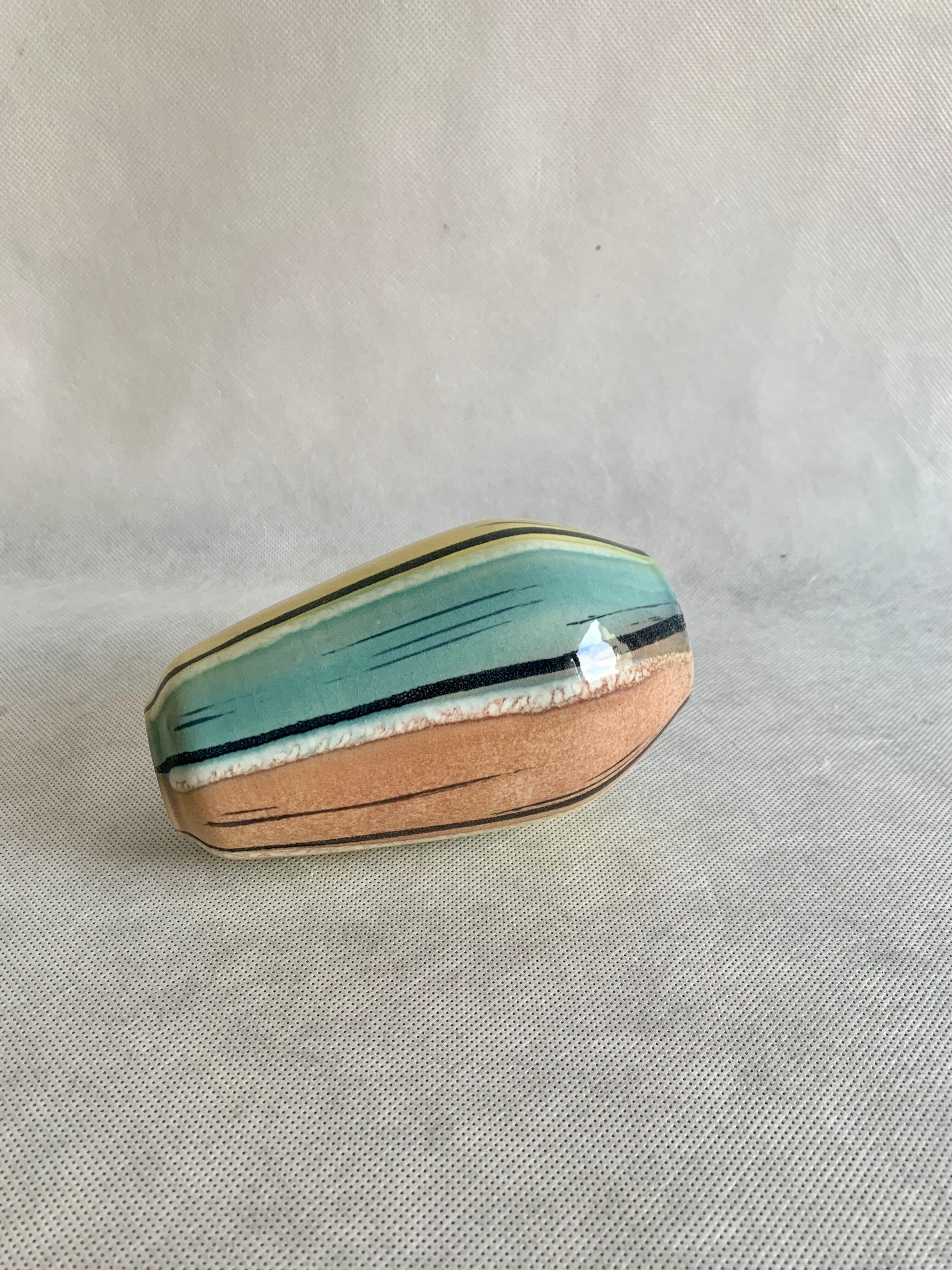 Pottery vase in pastel colors, 1970s