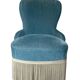 Paire de fauteuils crapaud velours bleu 1970