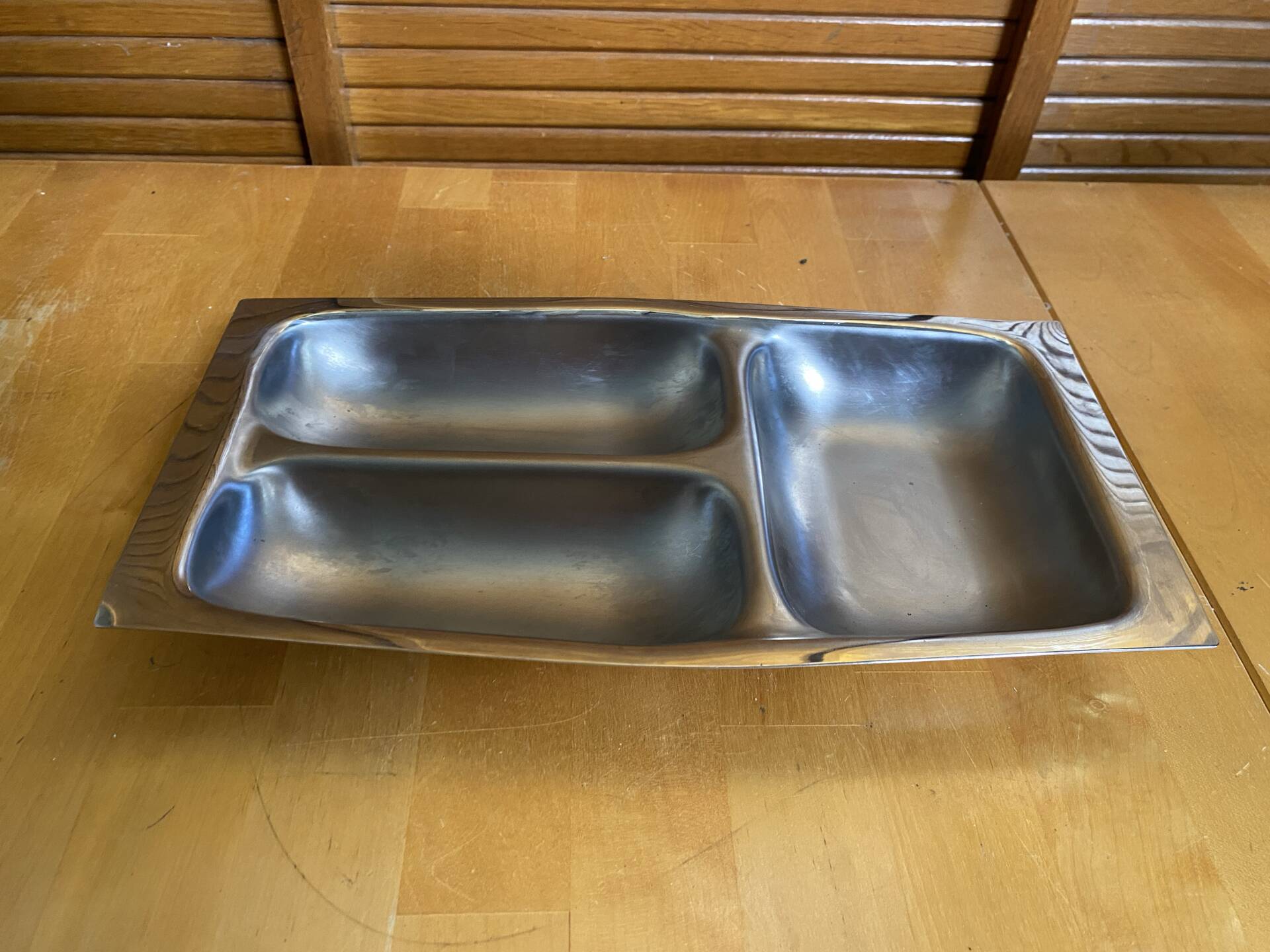 Plat de service ancien chichester inox made in england vintage #e164