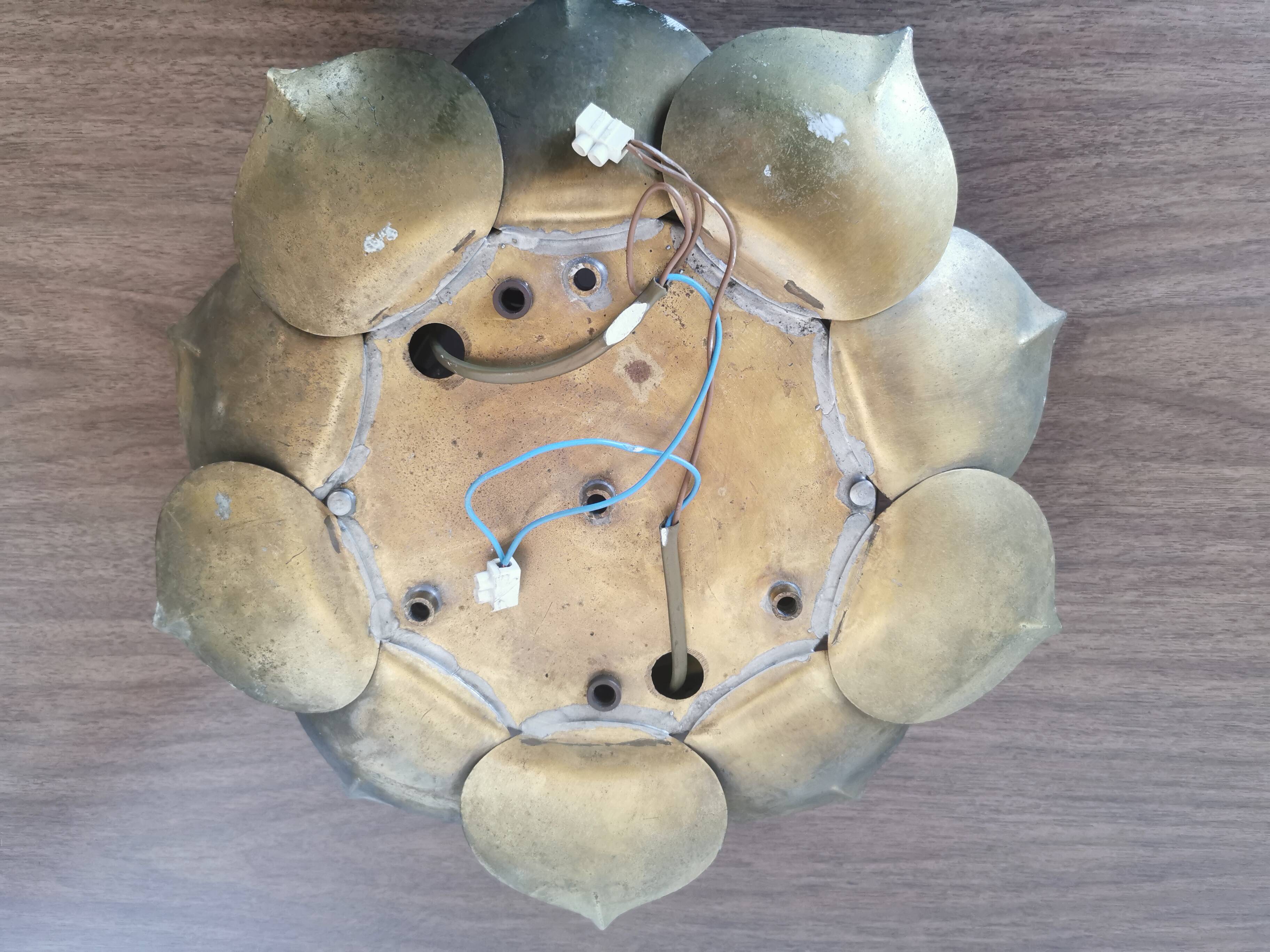 Brass flower ceiling or wall light