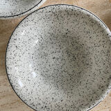 5 hollow plates in hand-speckled Italian ceramic