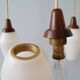 Danish teak hanging lamp three-flamed
