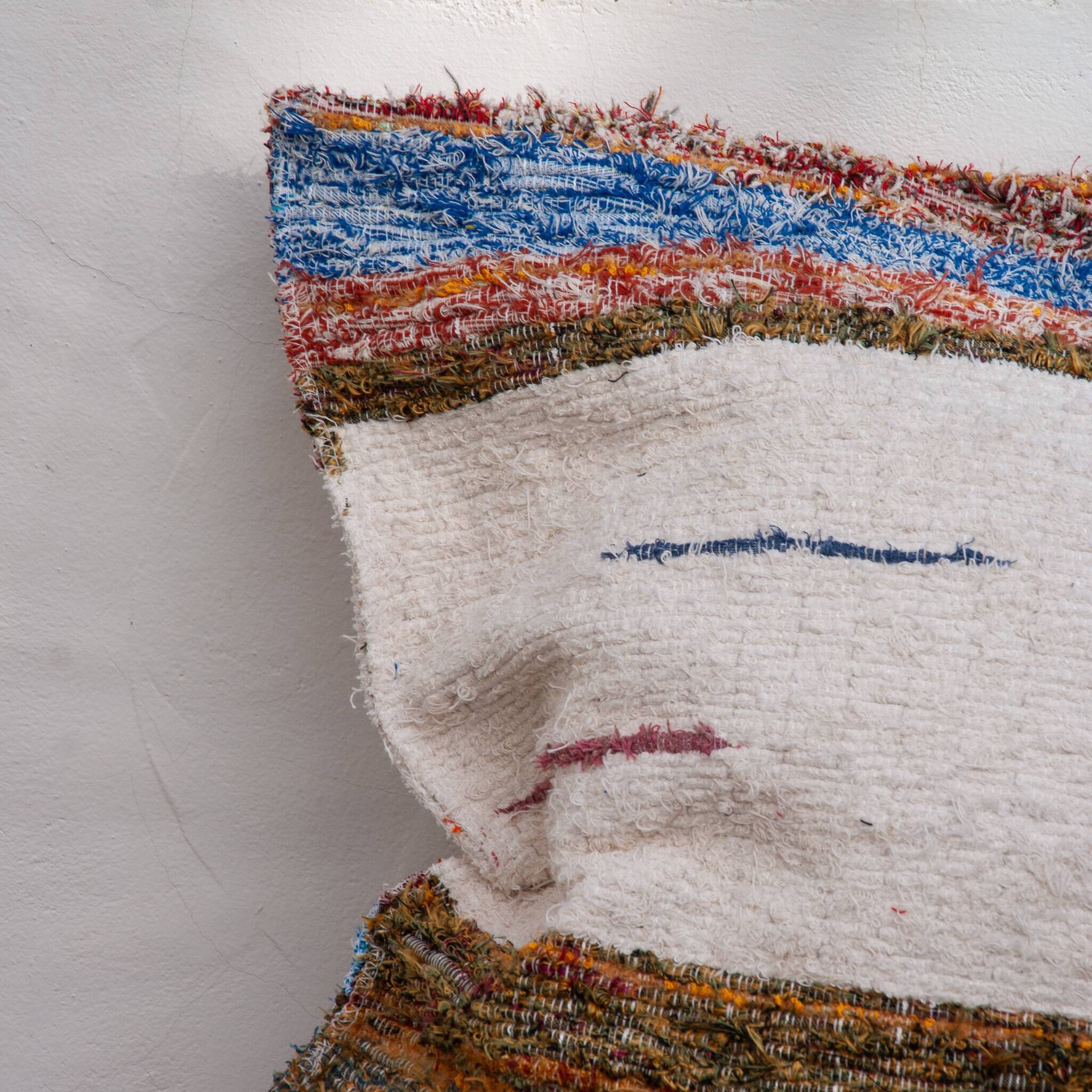 Housse de coussin artisanale en coton recyclé tissé main