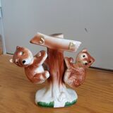 Zoomorphic salt and pepper shaker bears in slip