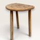 Tripod half-moon stool in solid oak, 1950