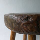 Stool in raw wood