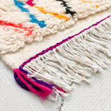 Moroccan Berber carpet azilal ecru with colorful patterns 264x147cm