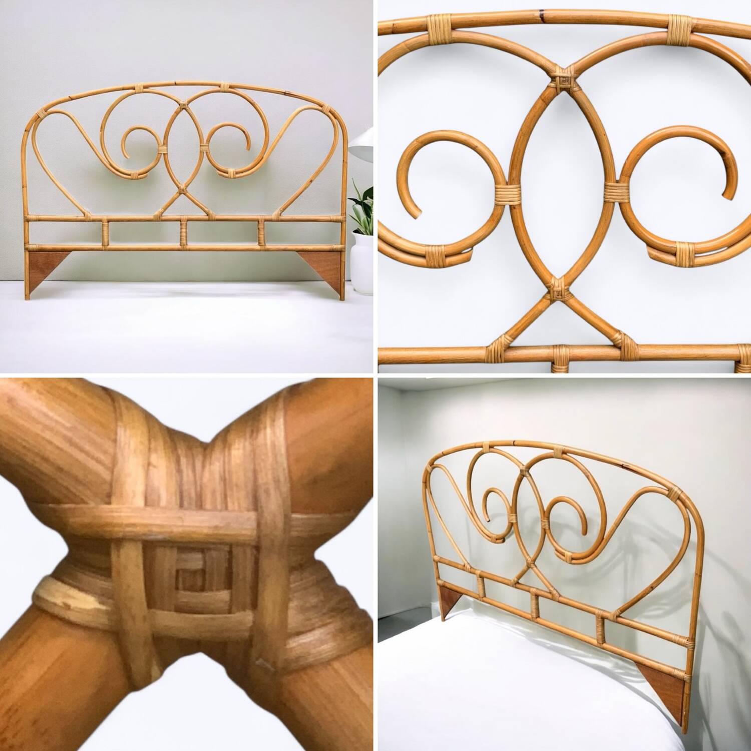 Vintage rattan headboard 1980