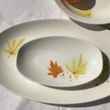 Set 3 plats Longchamp crème feuilles