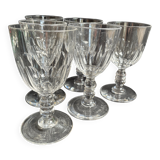 6 verres à vin cuit Baccarat modèle "Clermont", XIXème