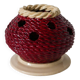 soliflore vase in burgundy and cream braided slip, 1960