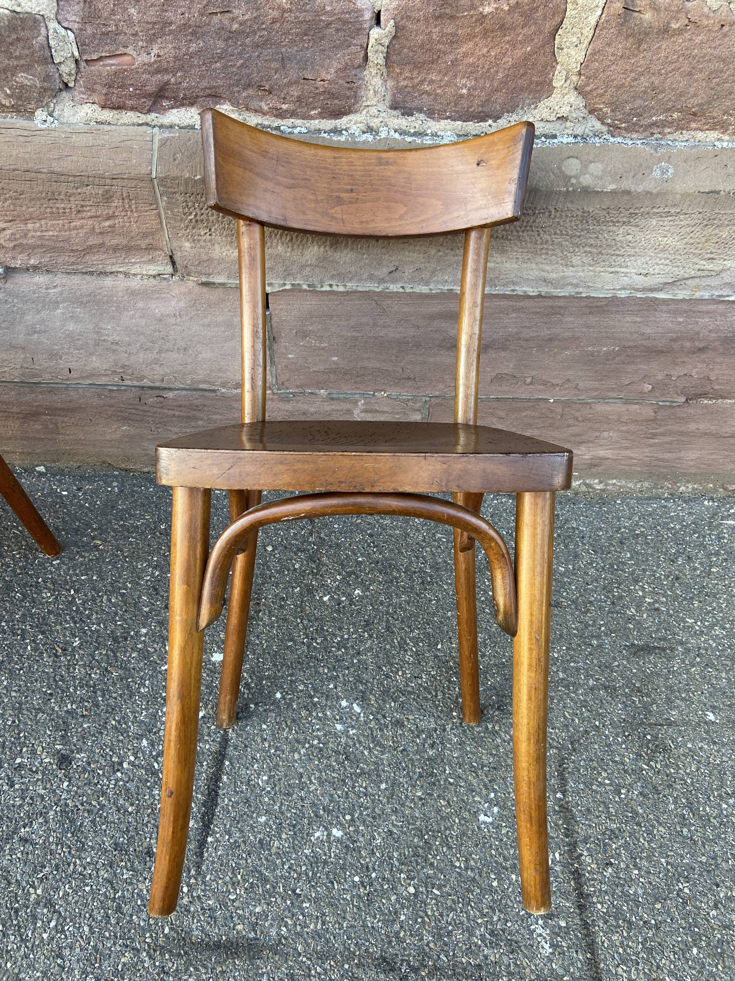 4 curved wooden chairs bistro coffee barter vintage