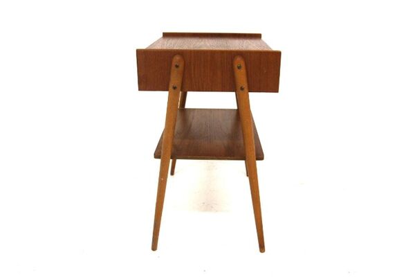 Table de chevet scandinave en teck, AB Carlströms, Suède, 1960
