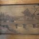 Large antique marquetry wooden platter
