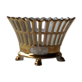 1868 gold earthenware basket empire-style bridle vase