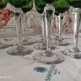 Lot de 9 verres à vin Saint-Louis non estampillés buvant vert Chartreuse