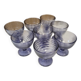 Set of 4 ARC Vintage Swirl Glass Dessert Cups