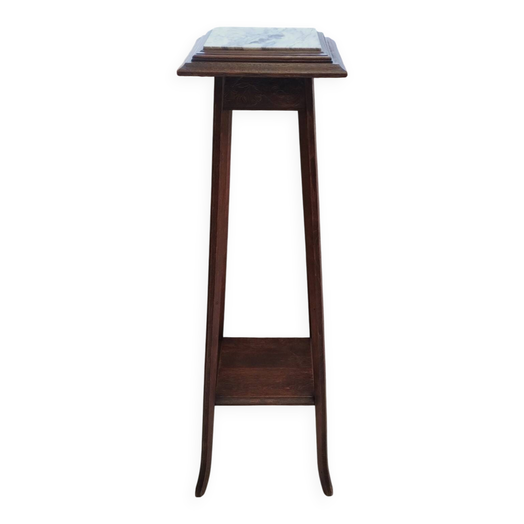 Sellette en bois massif avec plateau en marbre | Selency
