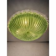 Green Murano Glass Italian Graniglia" Budino" Flush Mount in 70' Style