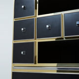 Secretary brass chrome lacquer Michel Pigneres 1970