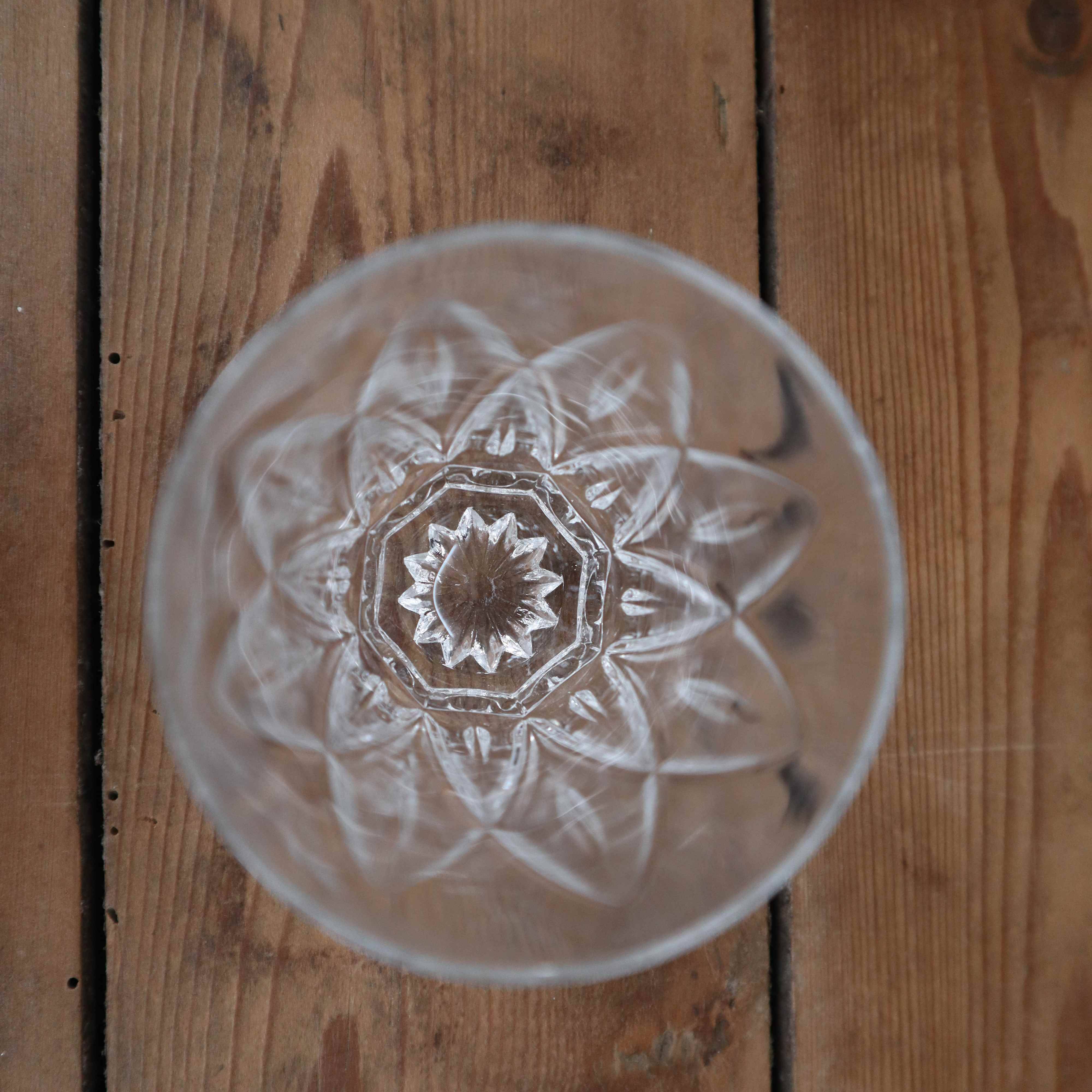 Set of 6 Harlequin wine/port glasses in Reims crystal glass 1950