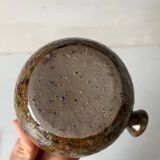Old pyrite stoneware fondue pot
