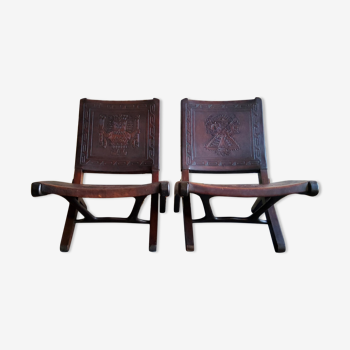 Pair of vintage armchairs by Angel Pazmino 1960