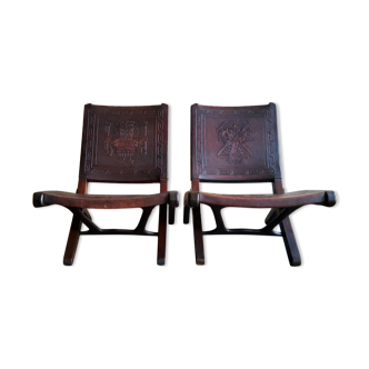 Pair of vintage armchairs by Angel Pazmino 1960