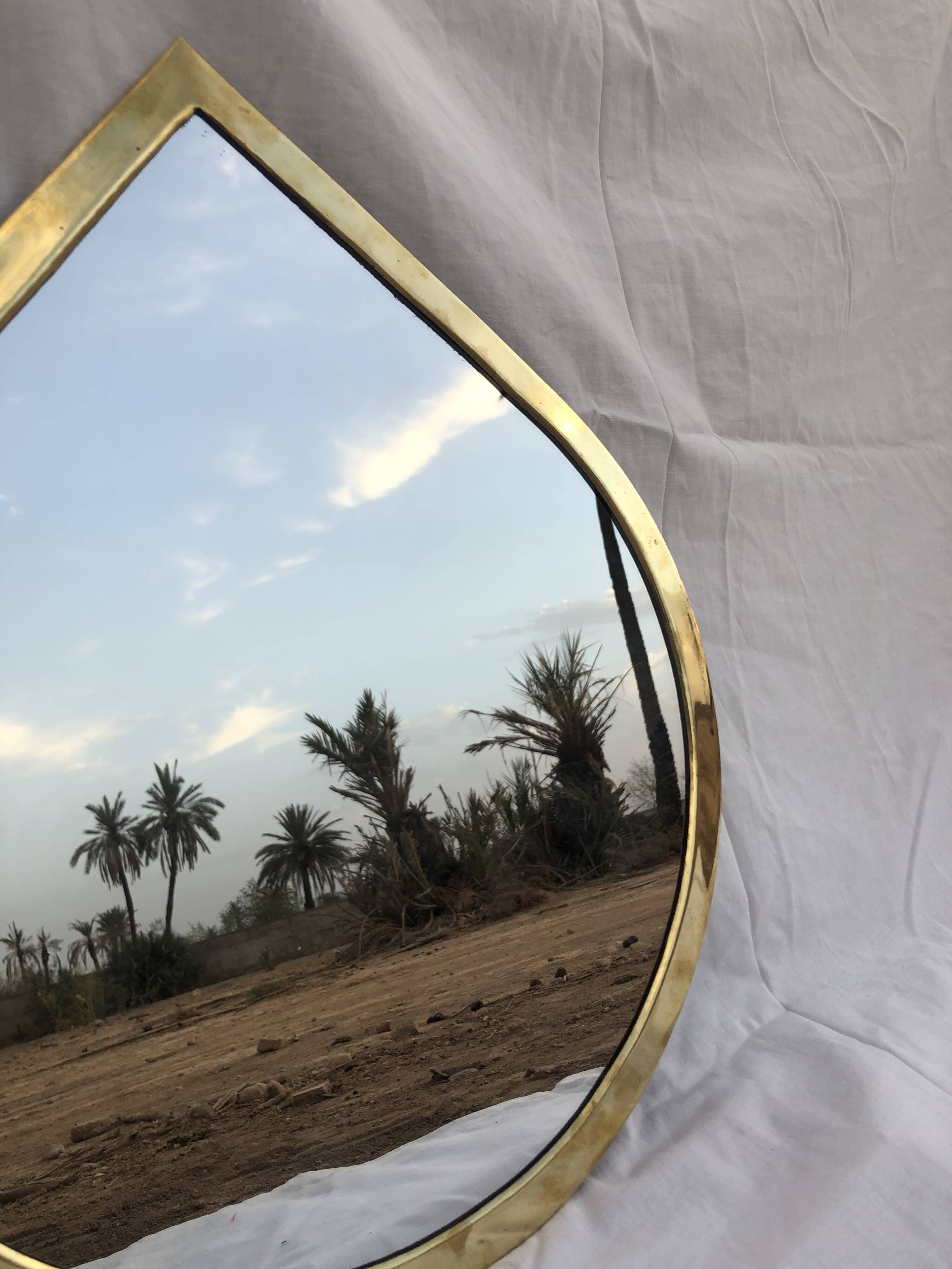 Lot de 4 miroirs en laiton – Artisanat marocain – fait main