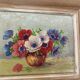Peinture bouquet d anémones dans un vase.