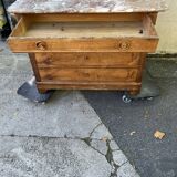 Louis Philippe style 04-drawer chest of drawers with marble top