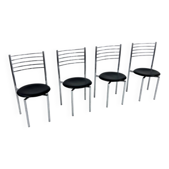 Ensemble de 4 chaises de salle à manger postmodernes, 1980