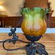 Pair of lamps cherubs bronze vintage glass paste