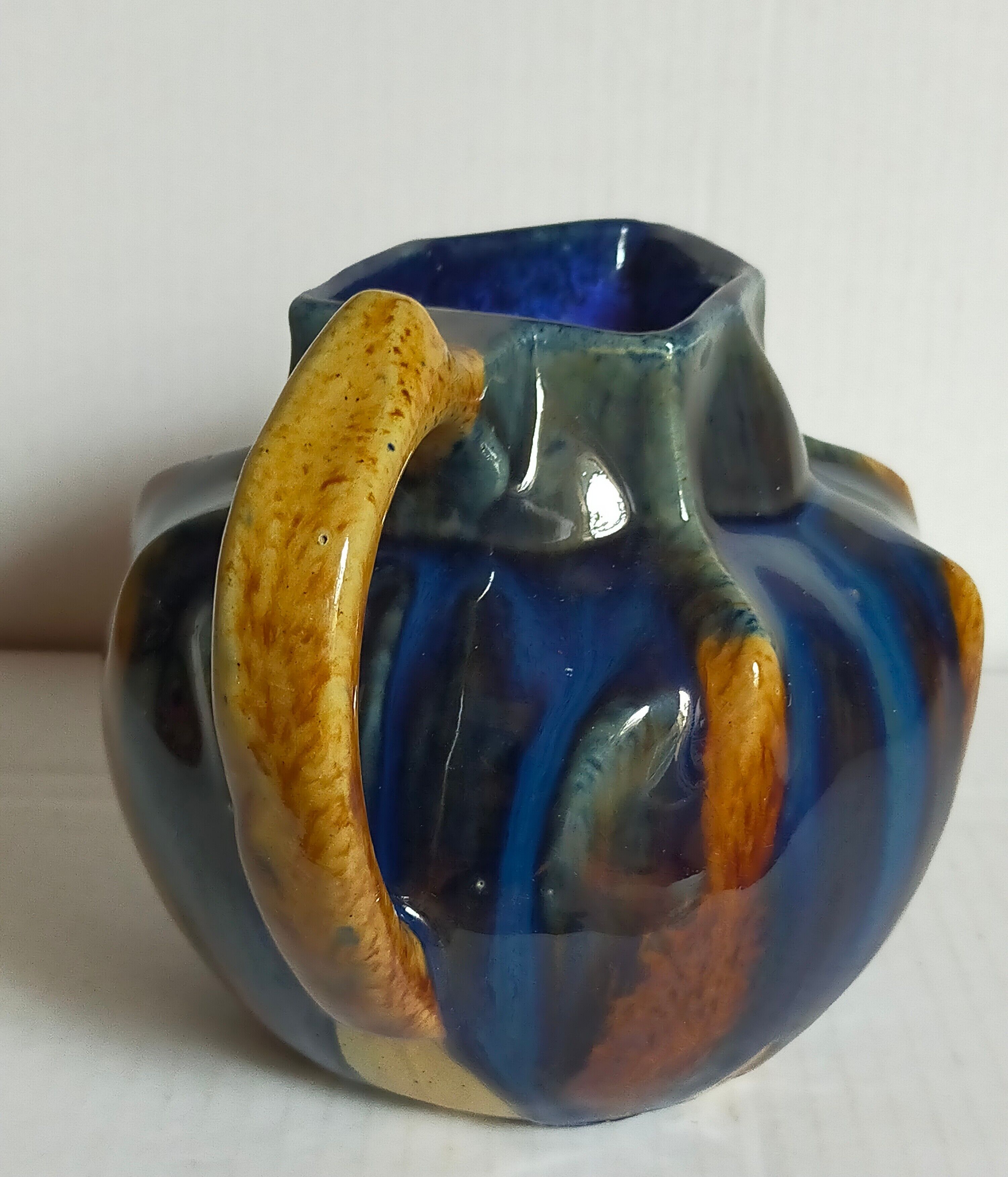 Art nouveau pitcher enamelled earth early twentieth century