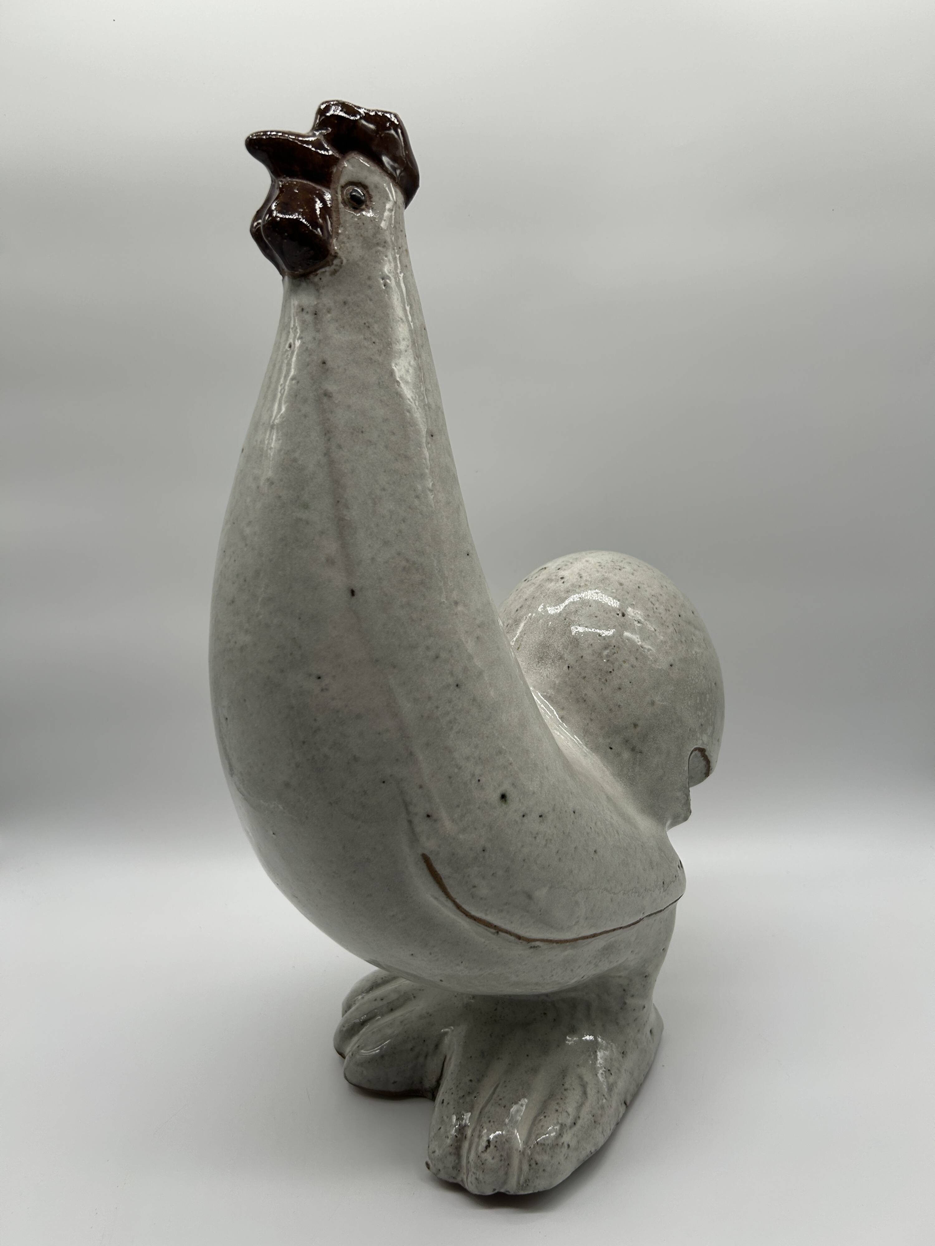 Glazed terracotta rooster