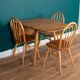 Retro Blonde Ercol Model 383 Dining Table & Four Model 370 Windsor Kitchen Dining Chairs