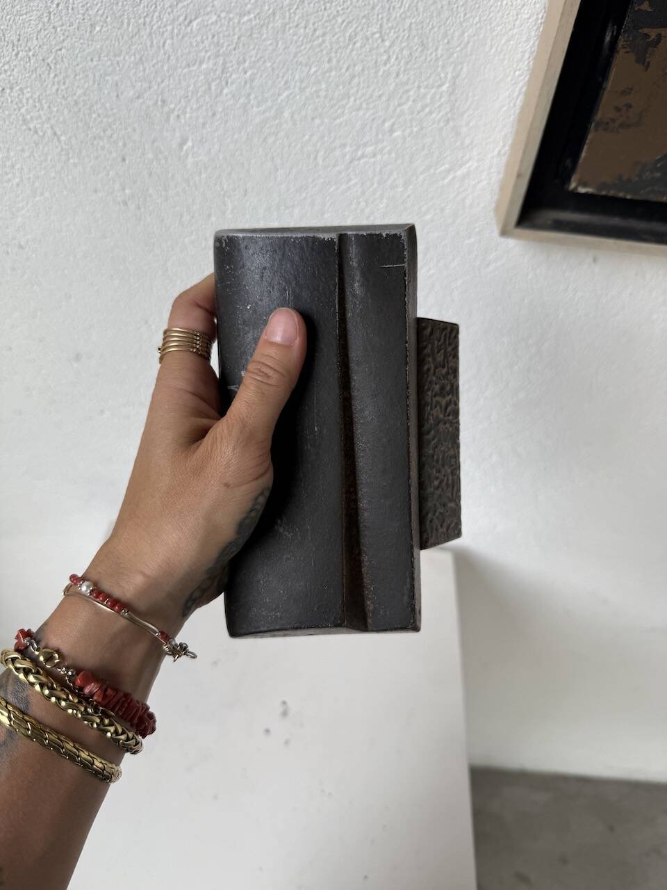 Brutalism bronze door handle