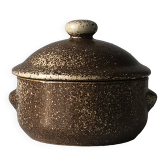 Saucepan in stoneware pyrite