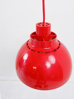 Nordisk Solar red hanging lamp, 1970s