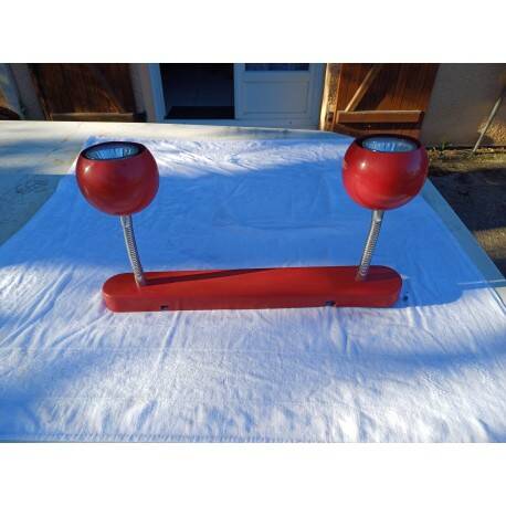 Vintage red metal pendant light