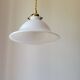 Suspension cloche en opaline blanche