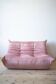 Pink Pearl Velvet Togo 2-Seat attributed to Michel Ducaroy for Ligne Roset