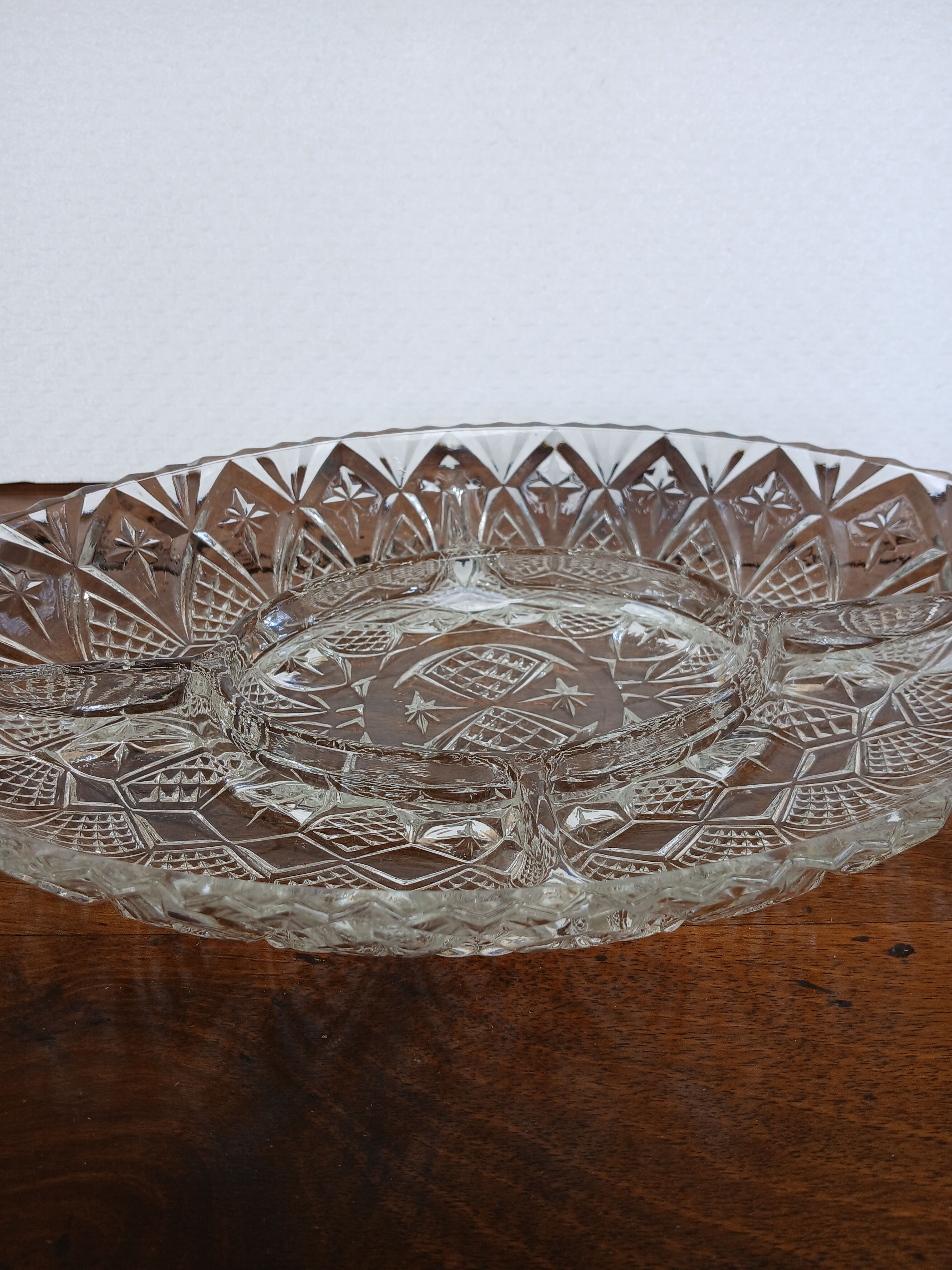 Vintage glass aperitif plate France
