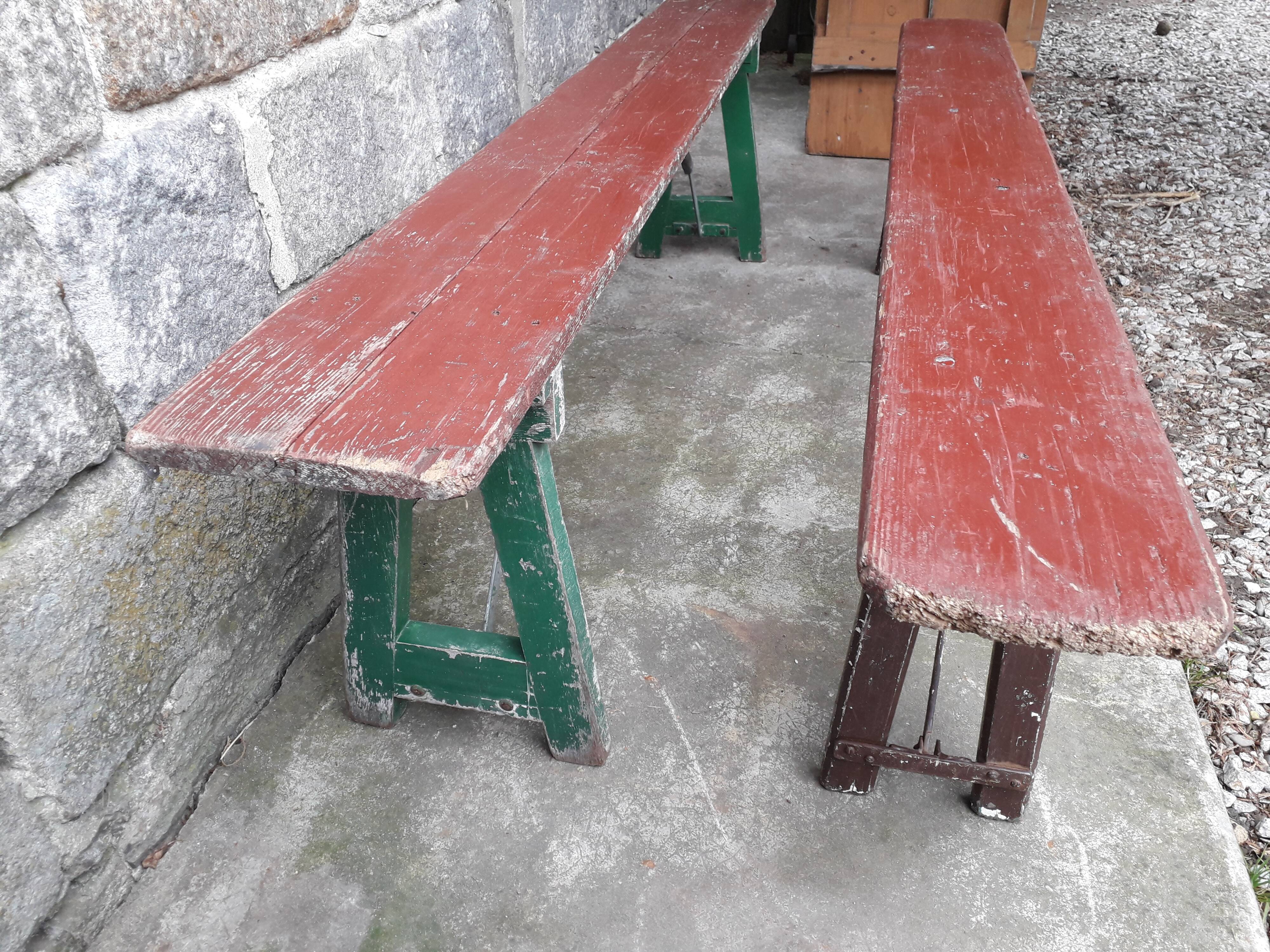 Paire de bancs pliant guinguette